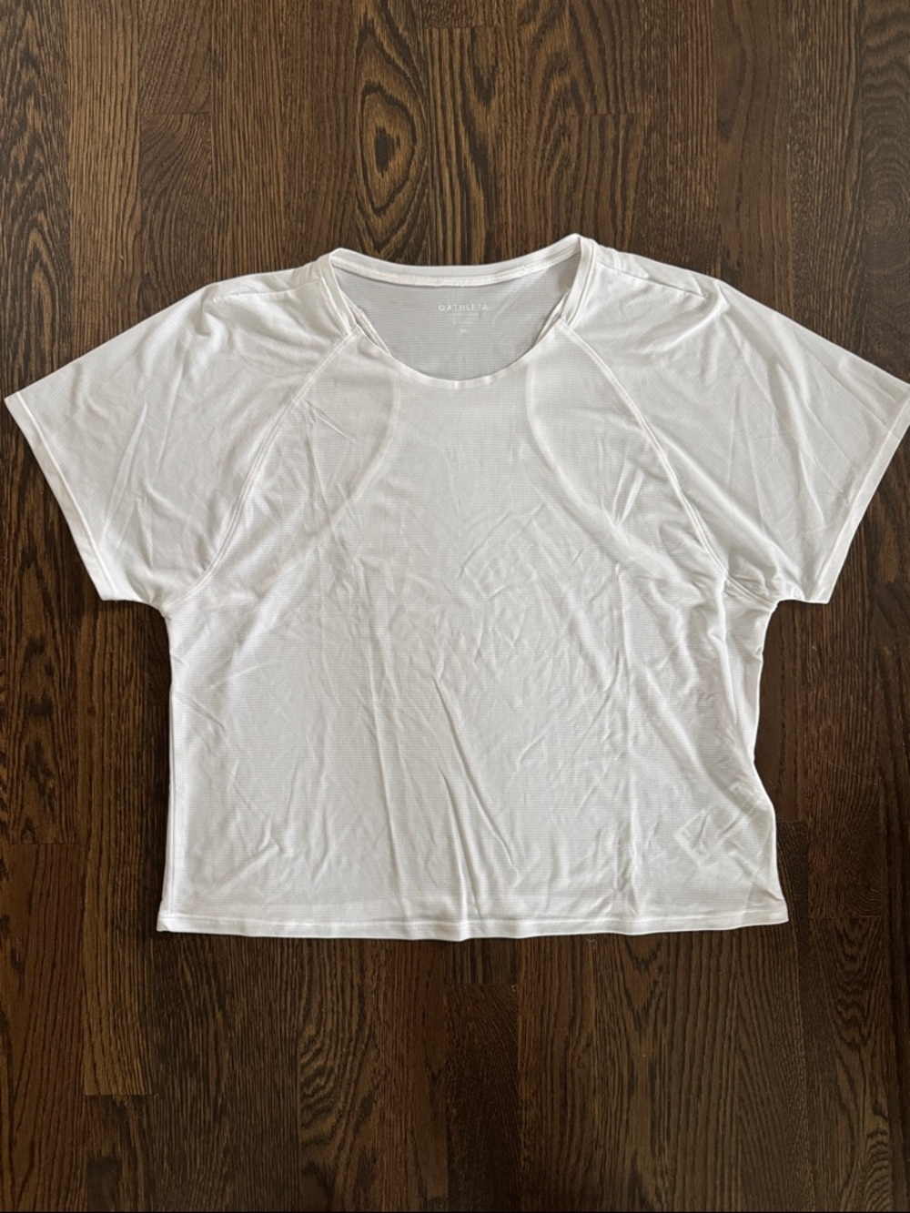 Athleta White Short Sleeve Semi-Sheer Lightweight Tee